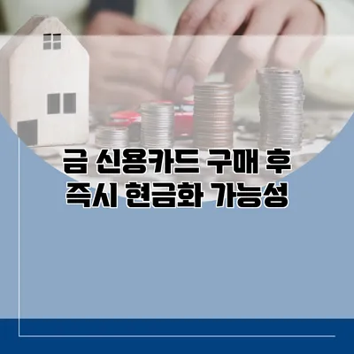 금 신용카드 구매 후 즉시 현금화 가능성