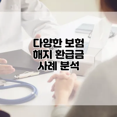 다양한 보험 해지 환급금 사례 분석