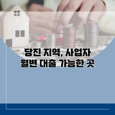 당진 지역, 사업자 월변 대출 가능한 곳