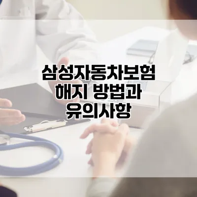 삼성자동차보험 해지 방법과 유의사항