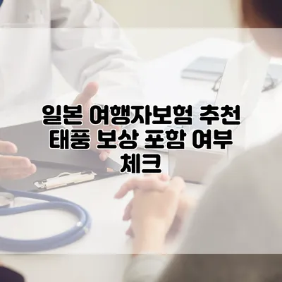 일본 여행자보험 추천 태풍 보상 포함 여부 체크