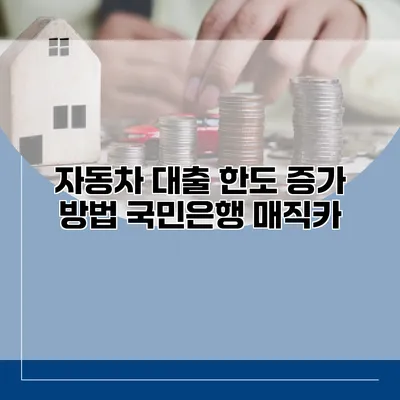 자동차 대출 한도 증가 방법 국민은행 매직카