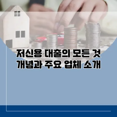 저신용 대출의 모든 것 개념과 주요 업체 소개