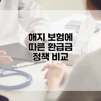 해지 보험에 따른 환급금 정책 비교