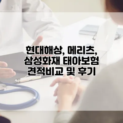 현대해상, 메리츠, 삼성화재 태아보험 견적비교 및 후기