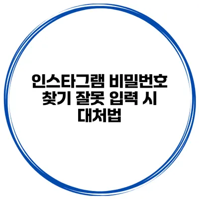 인스타그램 비밀번호 찾기 잘못 입력 시 대처법