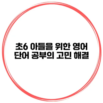 초6 아들을 위한 영어 단어 공부의 고민 해결