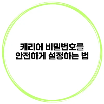 캐리어 비밀번호를 안전하게 설정하는 법